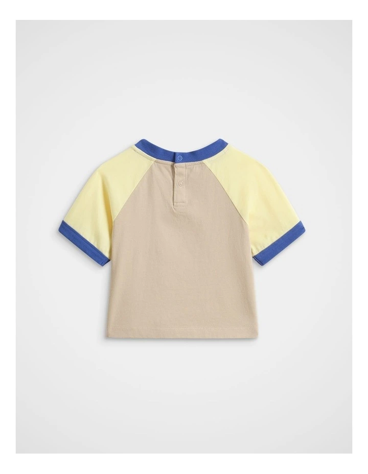 Bunny Colourblock Tee in Milk Tea image 2