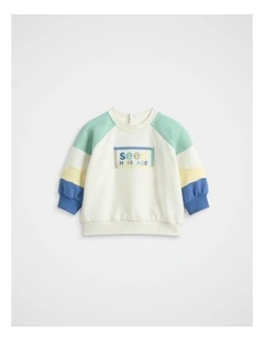 Colourblock Logo Sweat in Multi