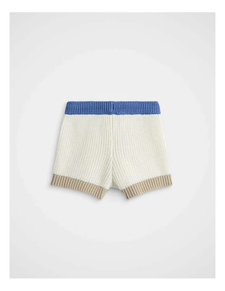 Colourblock Knit Short in Mid Blue image 2
