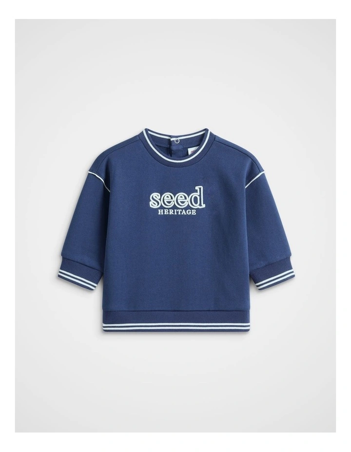 Core Logo Sweat in French Navy image 1