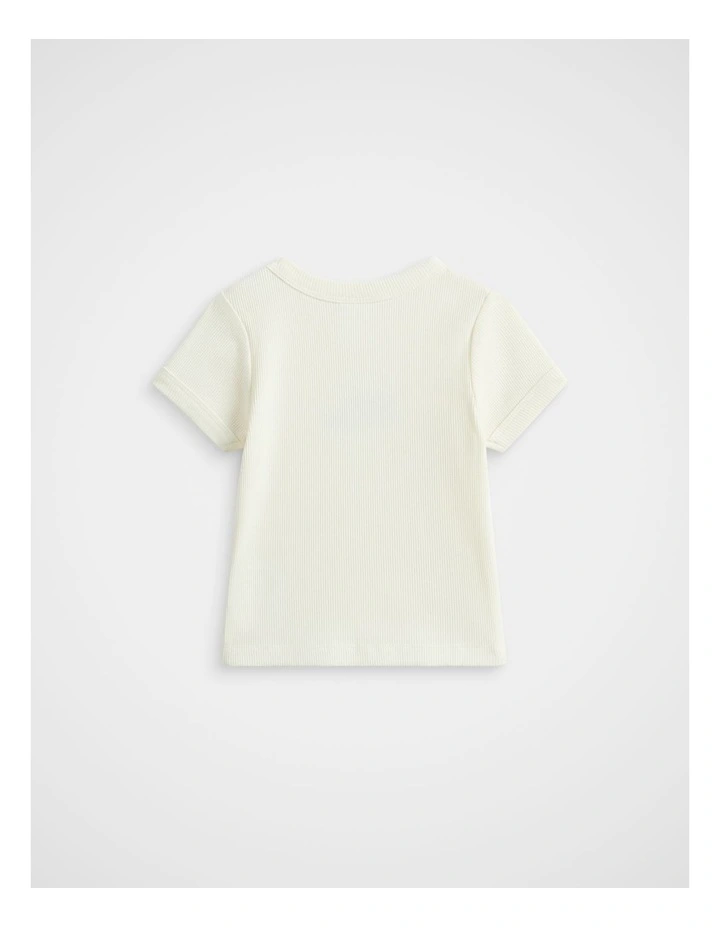 Rib Logo Tee in Classic Cream image 2