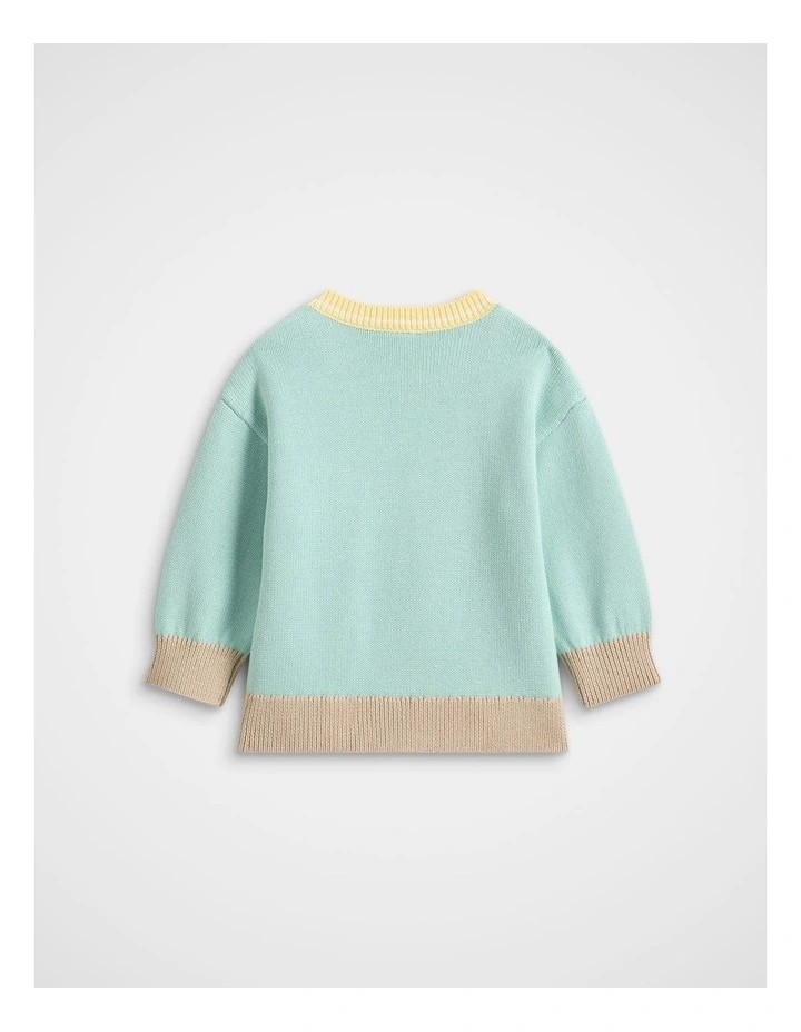 Logo Knit Sweater in Dark Mint image 2