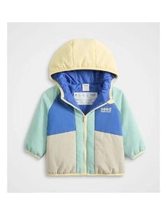 Colourblock Logo Spray Jacket in Multi