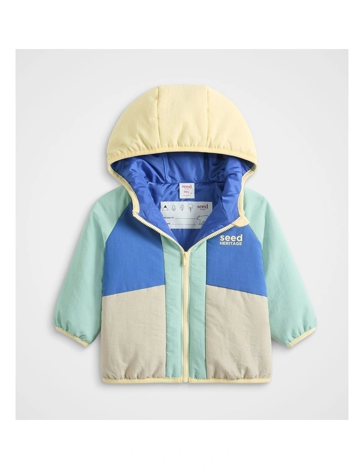 Colourblock Logo Spray Jacket in Multi image 1