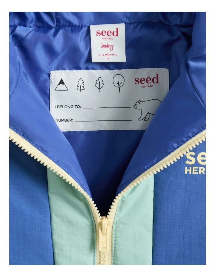 Colourblock Logo Spray Jacket in Multi image 3