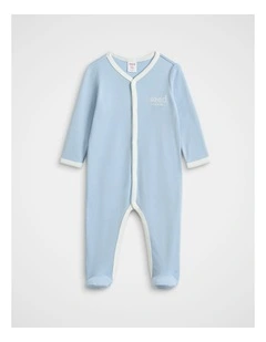 Logo Snap Jumpsuit in Powder Blue