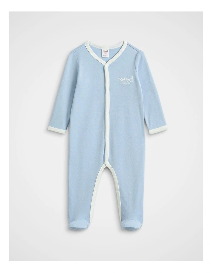 Logo Snap Jumpsuit in Powder Blue image 1