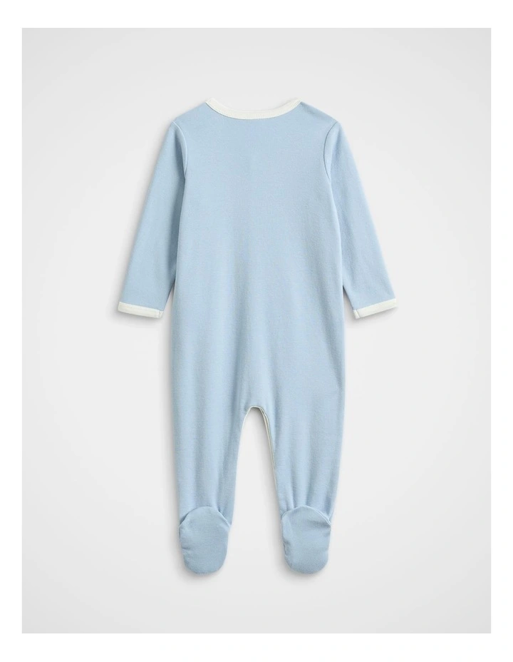 Logo Snap Jumpsuit in Powder Blue image 2