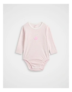 Felt Bunny Bodysuit in Posie Marle