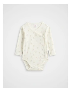 Bunny Logo Wrap Bodysuit in Classic Cream