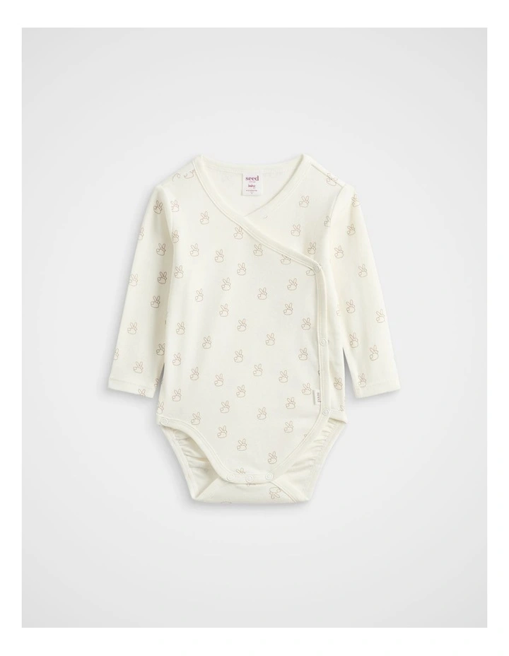 Bunny Logo Wrap Bodysuit in Classic Cream image 1