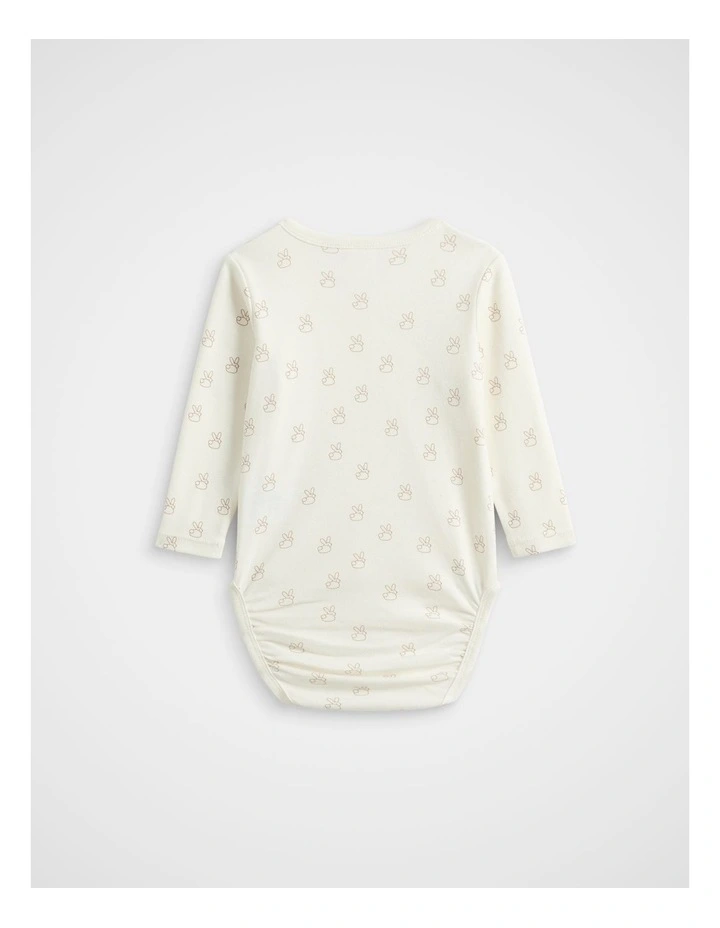Bunny Logo Wrap Bodysuit in Classic Cream image 2