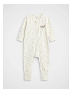 Bunny Logo Zipsuit in Classic Cream