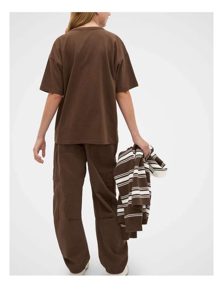 Oversized Logo Tee in Brown image 2