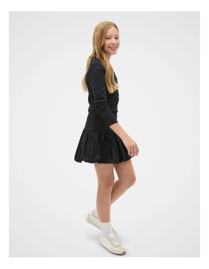 Placket Rib Tee in Black image 3