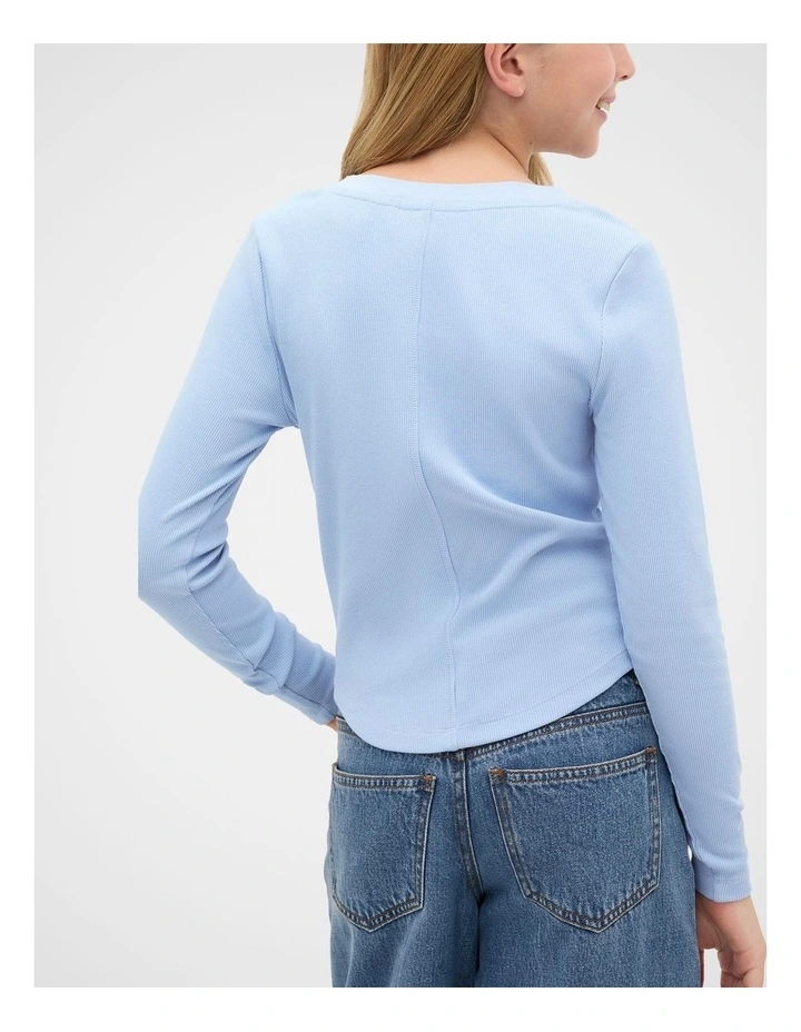 Placket Rib Tee in Blue image 2