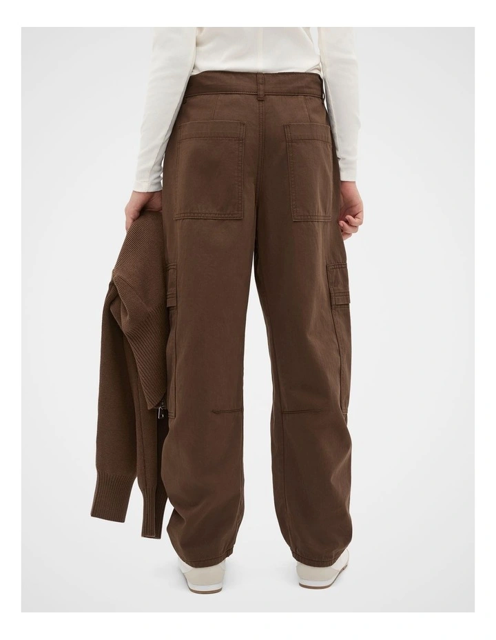 Tapered Cargo Pant in Brown image 2