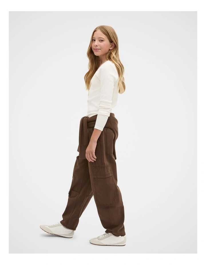 Tapered Cargo Pant in Brown image 4