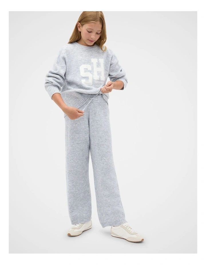 Ribbed Knit Pant in Cloud Grey Marle image 4