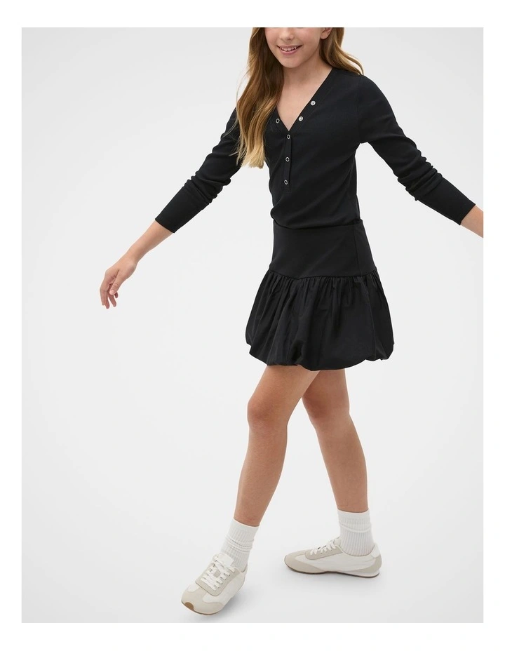 Splice Bubble Skirt in Black image 4