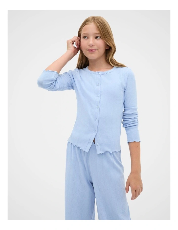 Button Up Pyjama in Cloud Blue image 3