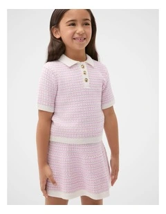 Stripe Knit Polo in Orchid Stripe