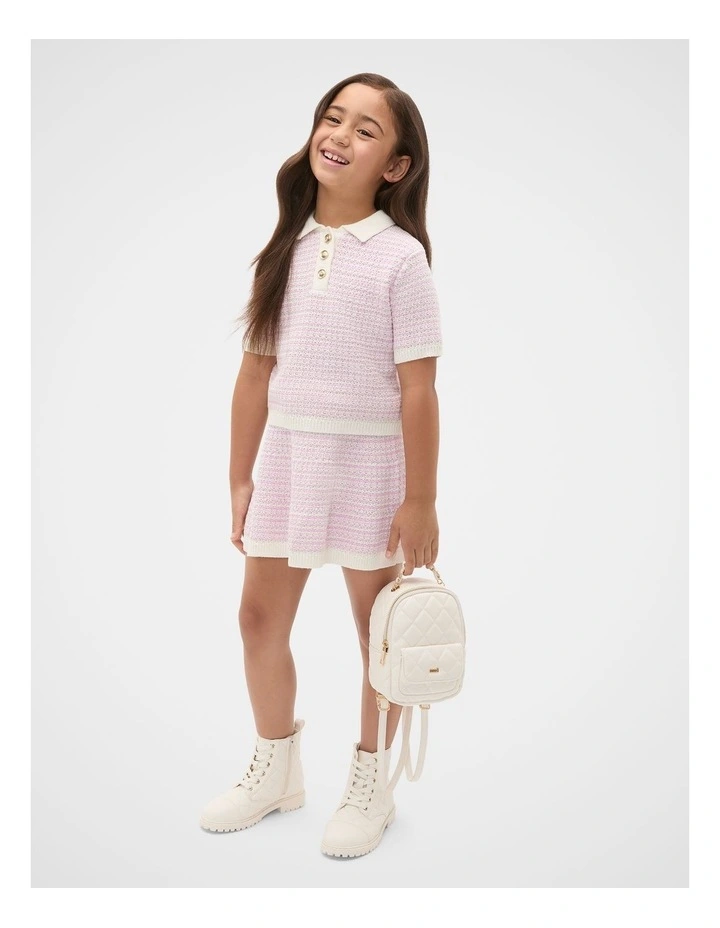 Stripe Knit Polo in Orchid Stripe image 3