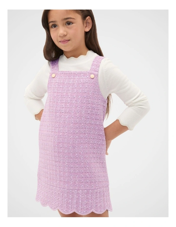 Tweed Pleat Pinafore in Orchid image 1