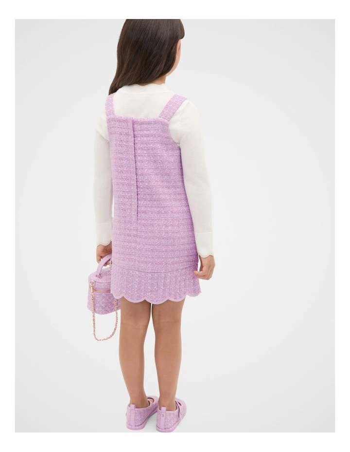 Tweed Pleat Pinafore in Orchid image 2