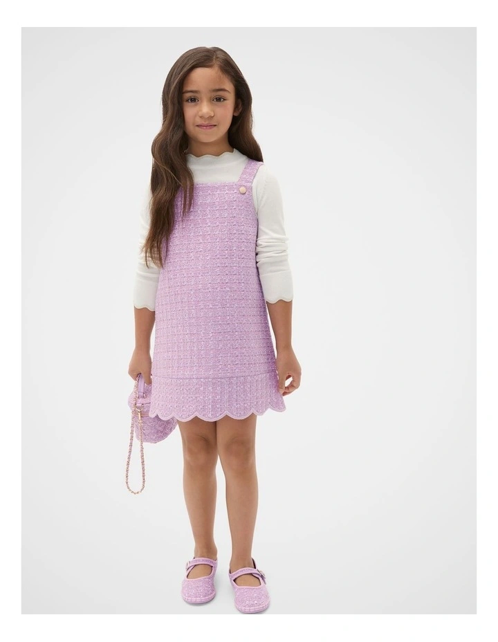 Tweed Pleat Pinafore in Orchid image 3