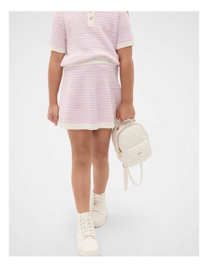 Stripe Knit Skirt in Orchid Stripe image 1