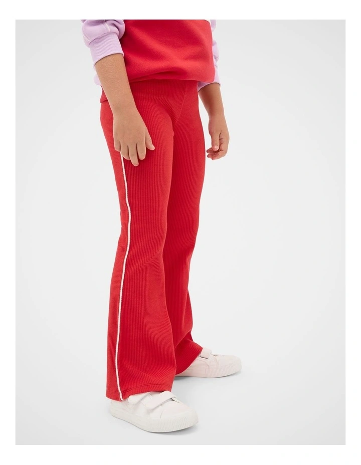 Piped Kick Flare Pant in Chilli Red image 1
