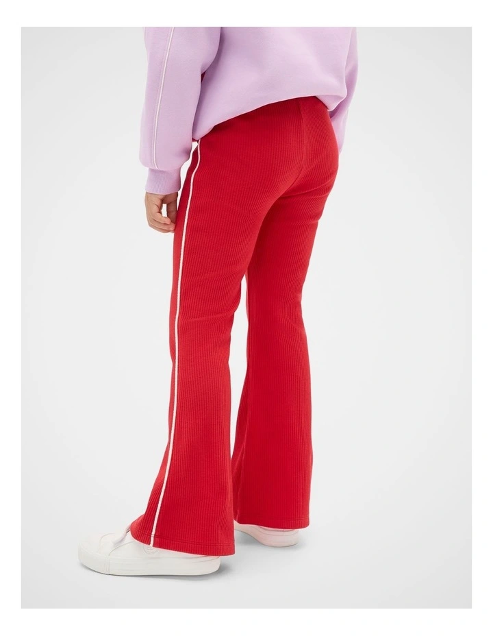 Piped Kick Flare Pant in Chilli Red image 2