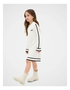 Logo Knit Dress in Classic Cream