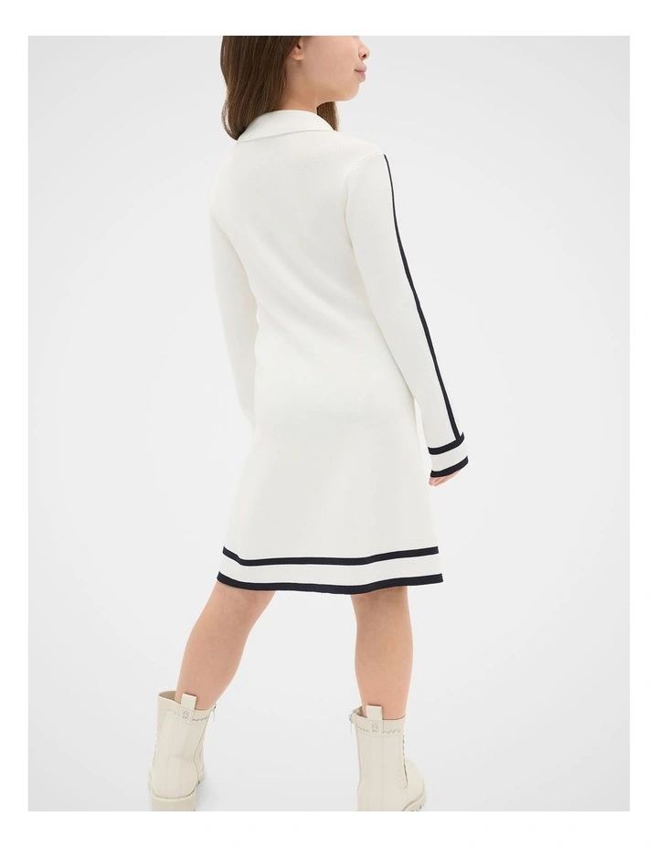 Logo Knit Dress in Classic Cream image 2