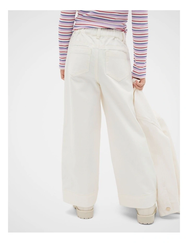 Scallop Denim Jean in Classic Cream image 2