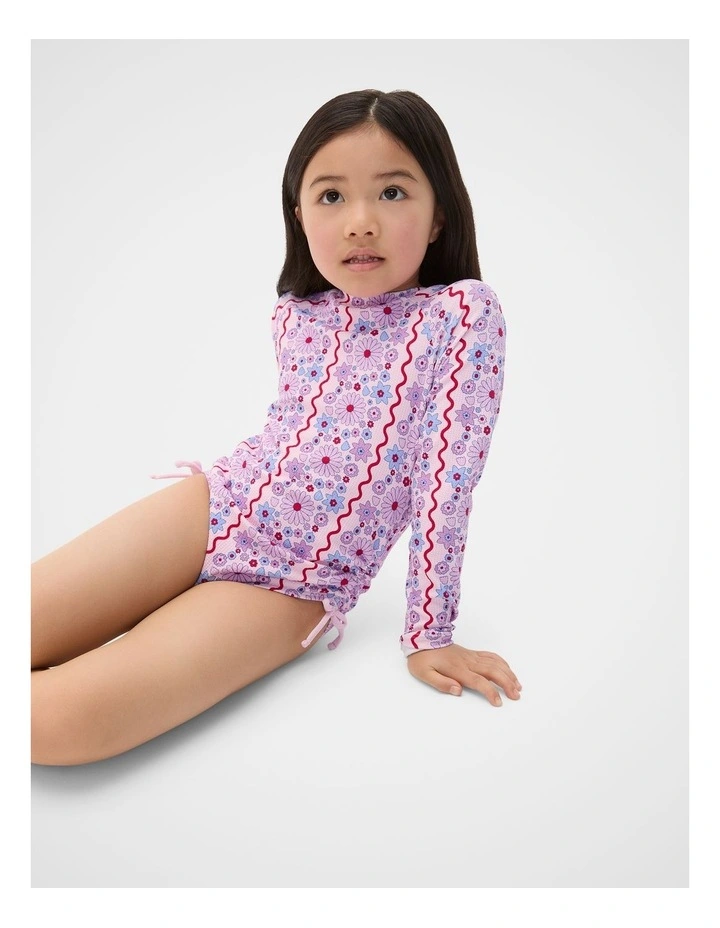 Floral Rashsuit in Pink Lemonade image 3