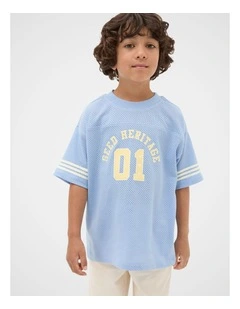 Seed Sports Mesh Tee in Cloud Blue