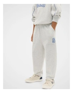 Panelled Track Pant in Light Grey Marle