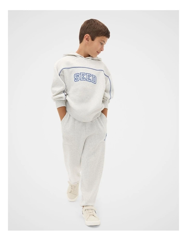 Panelled Track Pant in Light Grey Marle image 3