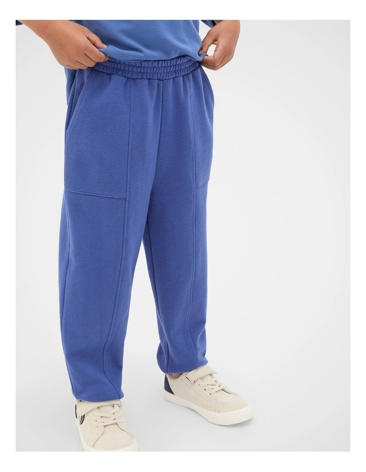 Panelled Track Pant in Retro Blue image 1