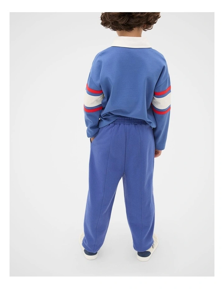 Panelled Track Pant in Retro Blue image 2