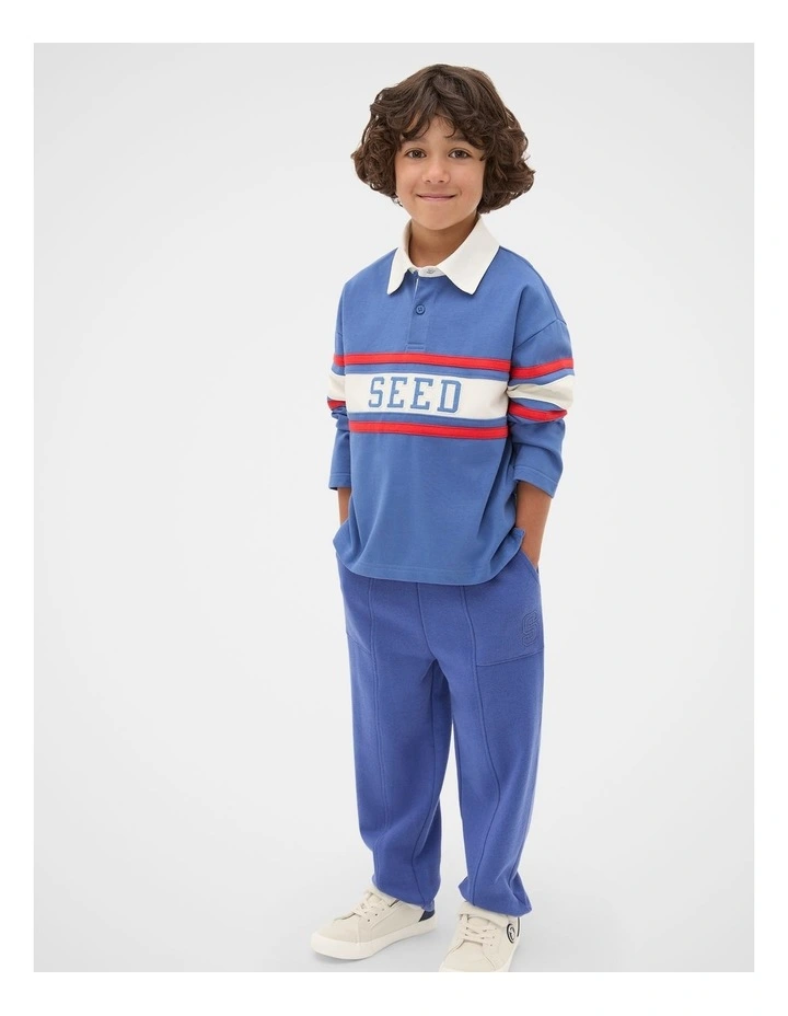 Panelled Track Pant in Retro Blue image 3