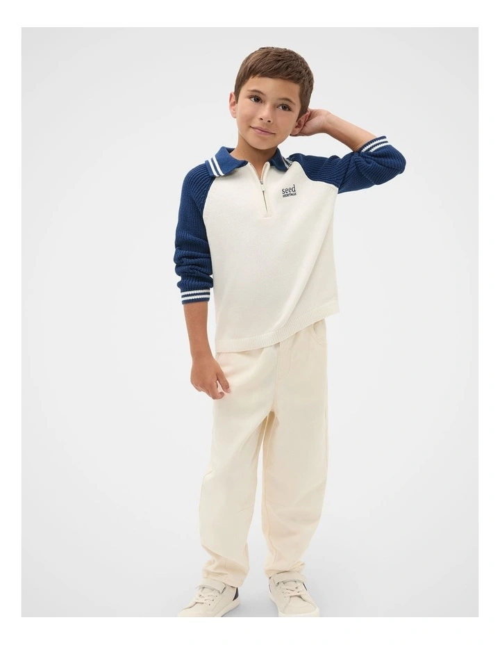 Core Knit Half Zip Sweater in French Navy image 3