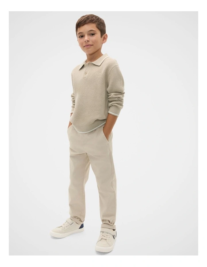 Essential Knit Polo in Milk Tea image 3