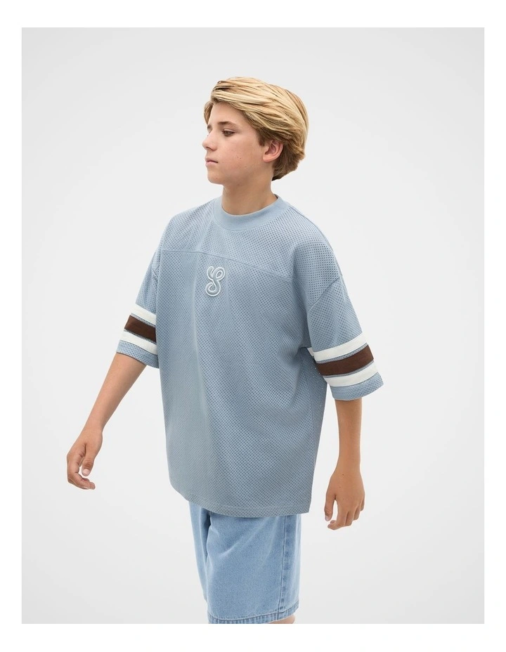 Sport Mesh Tee in Ash Blue image 1