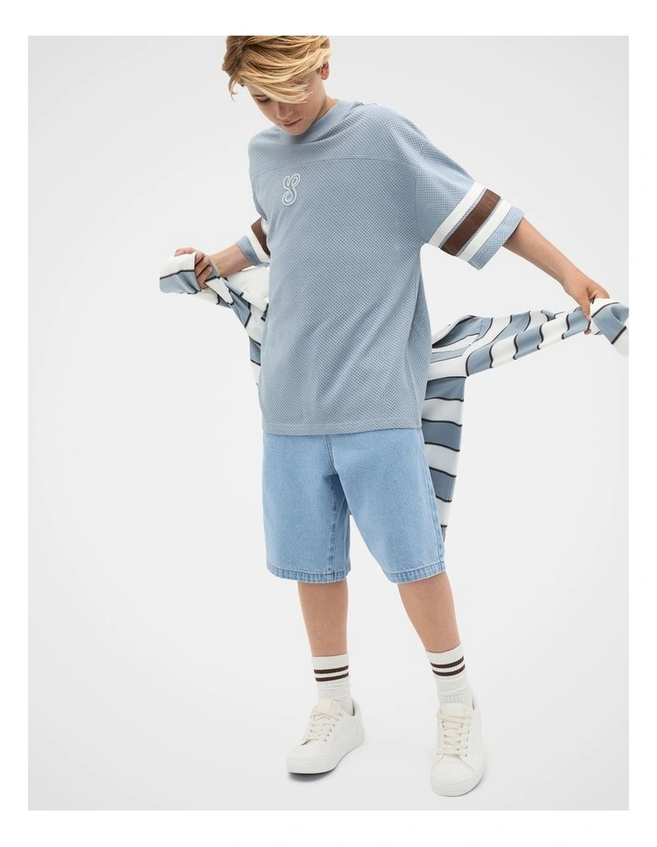 Sport Mesh Tee in Ash Blue image 3