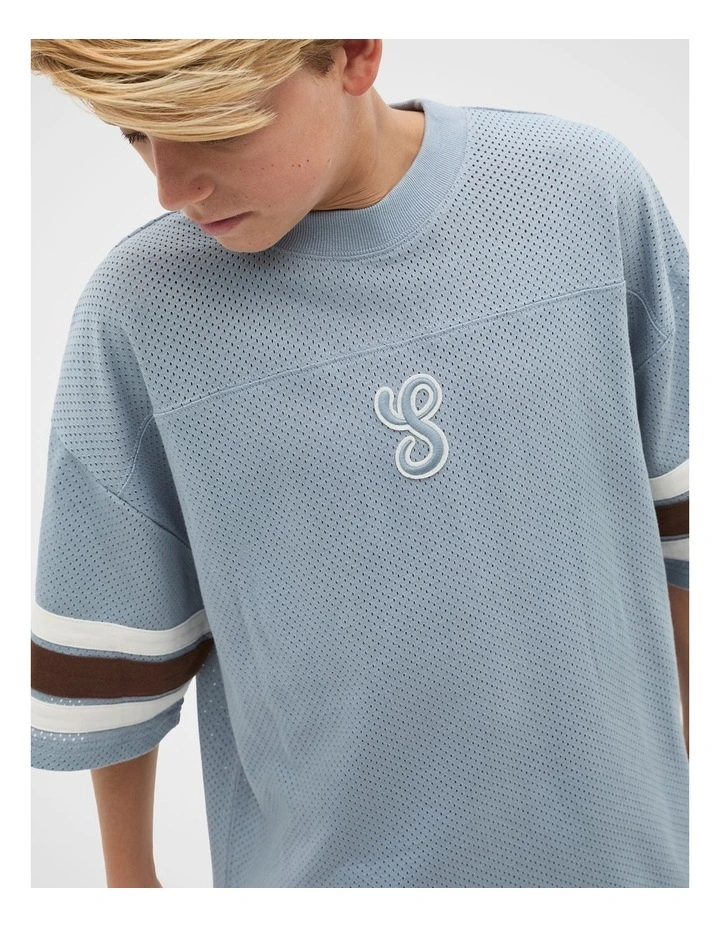Sport Mesh Tee in Ash Blue image 4