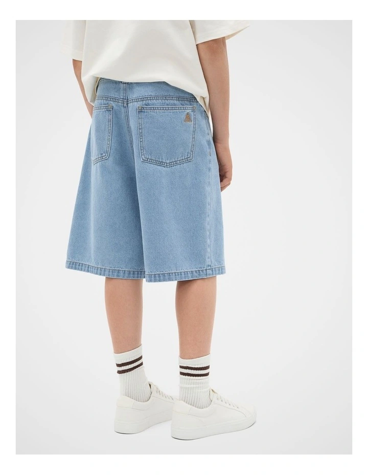 Denim Jort in Light Blue Wash image 2