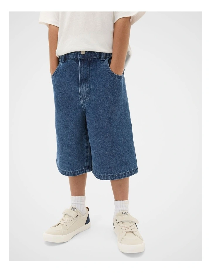 Longline Denim Short in Indigo image 1